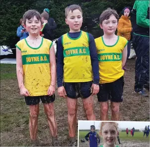  ??  ?? Daragh Peters, Paddy Price (2nd) and Shea O’Donnell (1st), who finished first in the boys U-13 event.
RIGHT: Eimear Cooney.
