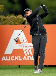  ?? ANDREW CORNAGA/PHOTOSPORT ?? Amelia Garvey will play the final two days of the NZ Women’s Open after making the cut at Windross Farm.