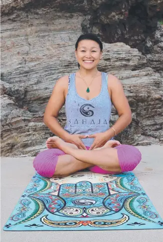  ?? Picture: CLARE MERRIFIELD ?? Yoga instructor Judes Yang developed start-up Sahaja Yoga Mats.