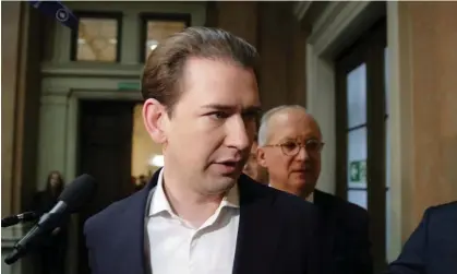  ?? Photograph: Heinz-Peter Bader/AP ?? Sebastian Kurz arrives at court on Wednesday where he faces accusation­s of downplayin­g his influence in appointing the head of a staterun company.