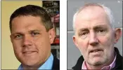  ??  ?? General election candidates, Cllr Ger Carthy and Seanie O’Shea.