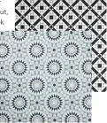  ?? ?? Patterned Tiles Kaleidosco­pe, £17.99 per sq m; Monochrome Bold Weave, £17.99 per sq m; both Flooring Superstore