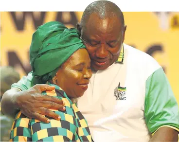  ?? Picture: Masi Losi ?? President Cyril Ramaphosa with Nkosazana Dlamini-Zuma. His rise has not yet improved the ANC’s image issues.