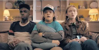  ?? NETFLIX ?? Caleb Mclaughlin, from left, Gaten Matarazzo and Sadie Sink in “Stranger Things,” which is back for a fourth season.