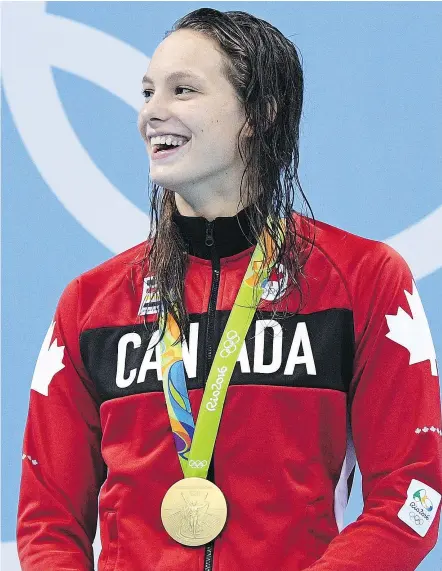  ?? — THE CANADIAN PRESS FILES ?? Olympic sensation Penny Oleksiak is Postmedia’s female athlete of the year.