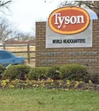  ?? APRIL L. BROWN/AP ?? Of 3,748 workers at two Tyson Foods facilities in Arkansas, 481 tested positive for COVID-19.