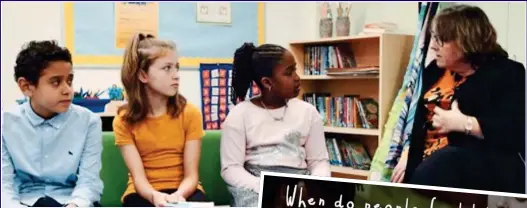  ??  ?? SENSITIVE SUBJECT: Children quiz an adult on behalf of their peers during the BBC programme. Right: One of the questions that is asked