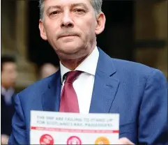  ??  ?? Richard Leonard outside Glasgow Central Station