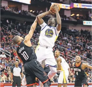  ??  ?? The Warriors’ Draymond Green is averaging 13.1 points, 11.5 rebounds and nine assists in the playoffs. TROY TAORMINA/USA TODAY SPORTS