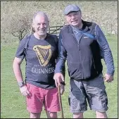  ??  ?? Glenn Adams (left) and Matthew Sutton (right) from Hinckley are walking across the Lake District in aid of LOROS Hospice.