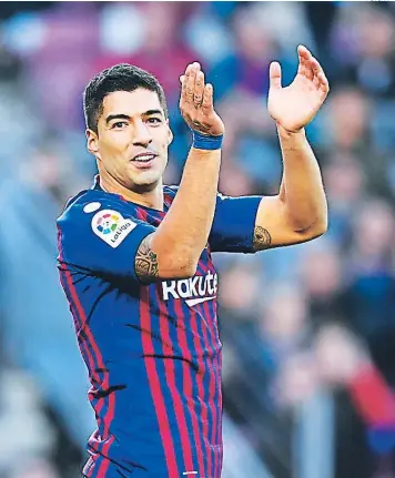  ?? FOTO: AFP ?? Luis Suárez disfruta el momento que vive y se da tiempo para hablar del futuro.