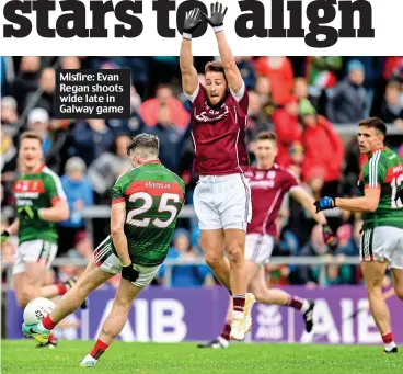  ??  ?? Misfire: Evan Regan shoots wide late in Galway game