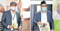  ?? FOTO: KÜMMRITZ ?? Sajad Butt, Leiter der Kampagne „Muslime gegen Rassismus“, (links) und Imam Luqman Ahmad Shahid bei der Erläuterun­g der Kampagne.