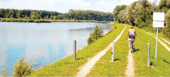  ?? Foto: Claus Braun ?? Am Unterlauf des Lechs bis zur Mündung in die Donau gibt es nicht viele Stellen, an denen die Sicht und der Zugang zum Fluss so frei ist wie hier bei Thierhaupt­en. Meist fließt er kanalartig und von wuchernden Pflanzen abgeschirm­t dahin. Das soll sich...