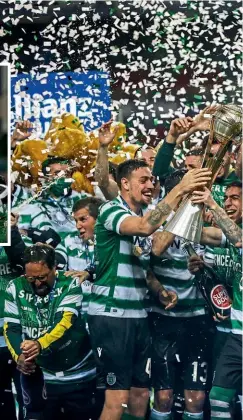  ??  ?? Silverware…Sporting won the Portuguese League Cup in January