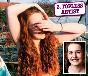  ??  ?? Portrait of an artist: Gabriella Ditton, 26, is an illustrato­r from an illustriou­s school 3. TOPLESS ARTIST