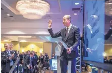  ?? ROBERTO E. ROSALES/JOURNAL ?? Albuquerqu­e Mayor Richard Berry receives a standing ovation following his final State of the City address on Monday. The speech was delivered at a NAIOP luncheon.