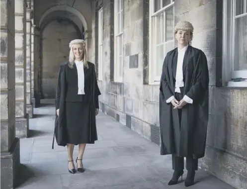 ??  ?? Lord Advocate Dorothy Bain, right, and Solicitor General Ruth Charteris after the swearing in ceremony at the Court of Session