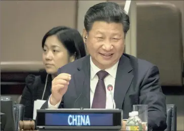  ?? PHOTO: REUTERS ?? China’s President Xi Jinping at the Global Leaders’ meeting on gender equality and women’s empowermen­t at the UN headquarte­rs in New York.