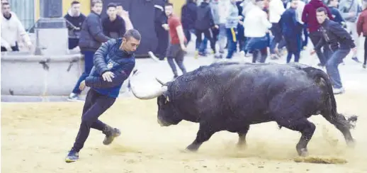  ?? J. J. MONTÓN ?? Ayer, sin la pandemia, la Vall d’Uixó habría celebrado el popular Bou de Sant Vicent, acto con el que inauguran cada año la temporada taurina local.