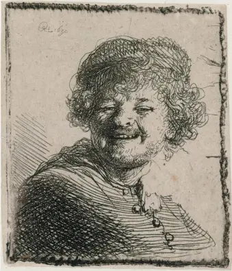  ??  ?? Rembrandt: Self-Portrait in a Cap: Laughing, 1630