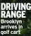  ?? ?? DRIVING RANGE Brooklyn arrives in golf cart