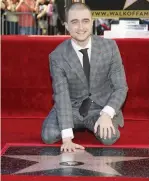  ?? (Danny Moloshok/Reuters) ?? ACTOR DANIEL RADCLIFFE takes part in a ceremony honoring him with a star on the Hollywood Walk of Fame in 2015.