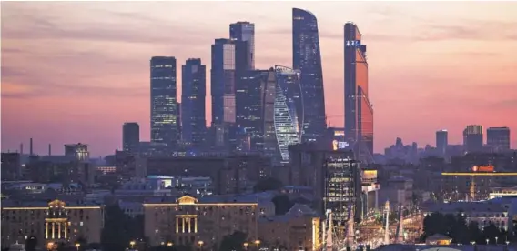  ?? FOTOS: BLOOMBERG ?? Los rascacielo­s del Centro Internacio­nal de Negocios de Moscú, también conocido como Moscú City.