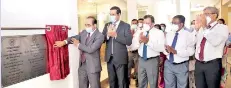  ??  ?? Sujeewa Rajapaksa – Chairman, People’s Bank, Ranjith Kodituwakk­u – Chief Executive Officer / General Manager opening of the Training Centre.