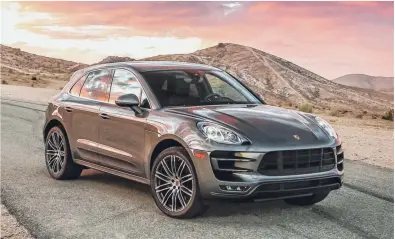  ??  ?? Prices start at $49,900 for the 2015 Porsche Macan SUV. The twin-turbo high-performanc­e V-6 goes for $72,300.