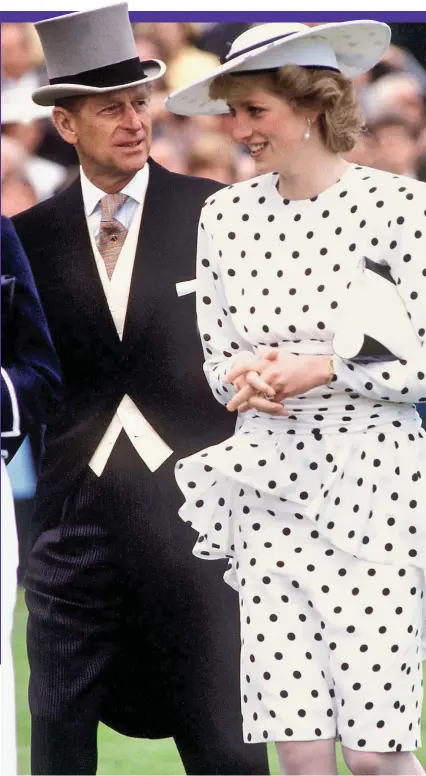  ??  ?? Trusting: Diana and Philip, pictured at Royal Ascot in 1986, would discuss her marital problems