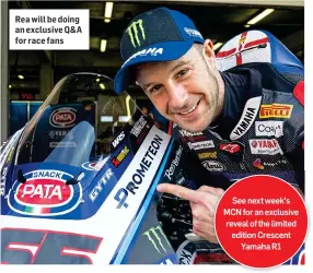  ?? ?? Rea will be doing an exclusive Q&A for race fans