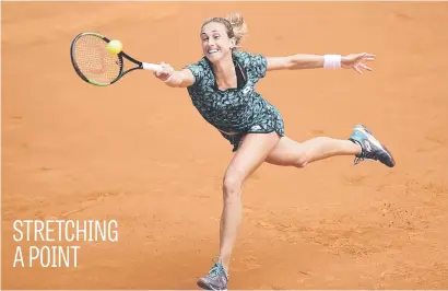  ?? Picture: Getty Images ?? Petra Martic of Croatia returns a shot to Caroline Garcia of France during their second round match at the Madrid Open at the Caja Magica yesterday. Garcia won 6-3, 7-5.