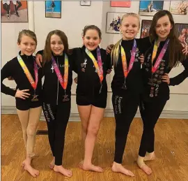  ?? PHOTO PROVIDED PHOTO PROVIDED ?? From left to right: Madilyn Howard - Platinum, Lainey Leslie - Star Gold, Autumn Silva - Platinum, Ashlynn Berndt - Platinum, and Sophia Jones - Platinum. Ashlynn Berndt and Lielle Larson performed two duos for which they were awarded a platinum rating and were awarded a specialty award for their Hip Hop routine.
Ashlynn Berndt placed highest scoring routing from Expression­s Dance Studio.