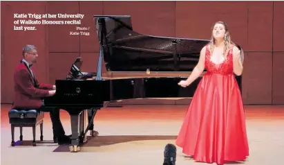  ?? Photo / Katie Trigg ?? Katie Trigg at her University of Waikato Honours recital last year.