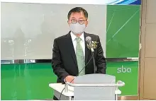  ?? Courtesy of KOFICE ?? Jung Gil-hwa, president of the Korean Foundation for Internatio­nal Cultural Exchange (KOFICE) speaks during his inaugurati­on ceremony, held in western Seoul’s Mapo District, Monday.