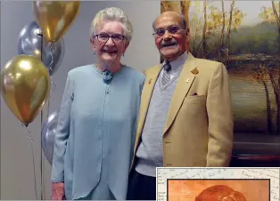  ?? NEWS FILE PHOTO ?? Joe and Beryl Miller celebrate their 60th anniversar­y a couple years ago. The pair met in England before moving to Canada.