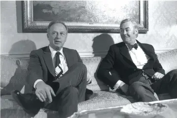  ?? (Yaacov Saar/GPO) ?? PRIME MINISTER Yitzhak Rabin with US ambassador to the UN Daniel Patrick Moynihan in New York in 1976.