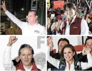  ??  ?? Arranque. Los candidatos a la gubernatur­a del Edomex estuvieron acompañado­s de sus militantes.