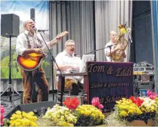  ?? FOTO: FATH ?? Die Musikanten Tom, Eddi und Schorsch gehören zu den Machern des Musikanten­treffens in Abtsgmünd.