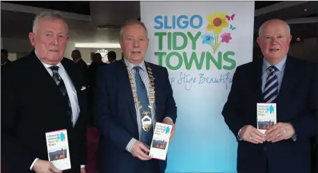  ??  ?? Jim Lawlor, Cathaoirle­ach Cllr Seamus Kilgannon and Peter Tiernan at the launch of Historic Plaques Walk last Wednesday.