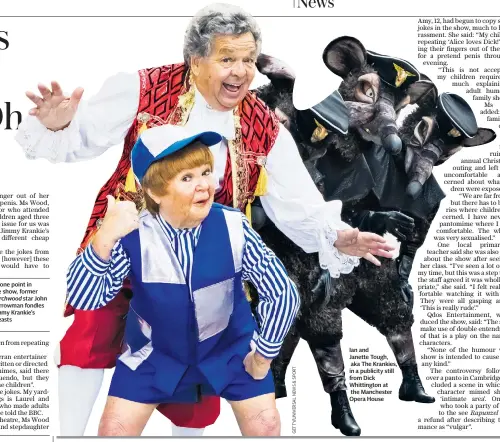  ??  ?? Ian and Janette Tough, aka The Krankies, in a publicity still from Dick Whittingto­n at the Manchester Opera House