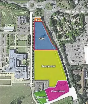  ?? Image: Feltham Group ?? The proposed plan, with Newbury College to the left and the A339 and Newbury Retail Park to the right