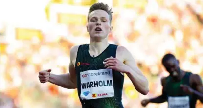  ?? FOTO: CORNELIUS POPPE, NTB SCANPIX ?? Karsten Warholm under sommerens Bislett Games.