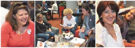  ??  ?? Véronique participe activement aux discussion­s. Yamina et Jocelyne, en pleine conversati­on avec Annie Schwab, directrice de la rédaction de Maxi. Martine est très heureuse d’avoir participé à cette grande première.