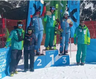  ?? FAE ?? L’esquiadora Carla Mijares, guanyadora del GS del NC d’Andorra.