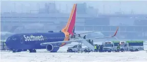  ??  ?? Southwest Flight 1643 slid off the runway in Omaha, Neb., on Jan. 18.