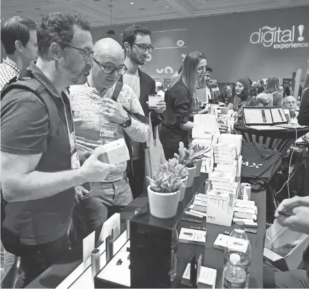  ?? ROBERT HANASHIRO, USA TODAY ?? Marijuana vaping company Pax Labs shows off products at Digital Experience in connection with the Consumer Electronic­s Show on Jan. 7, 2019.