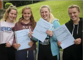  ??  ?? Amelia Kavanagh, Nadine Gormley, Chloe Brennan and Emily O’Dowd at Dominican College, Wicklow.