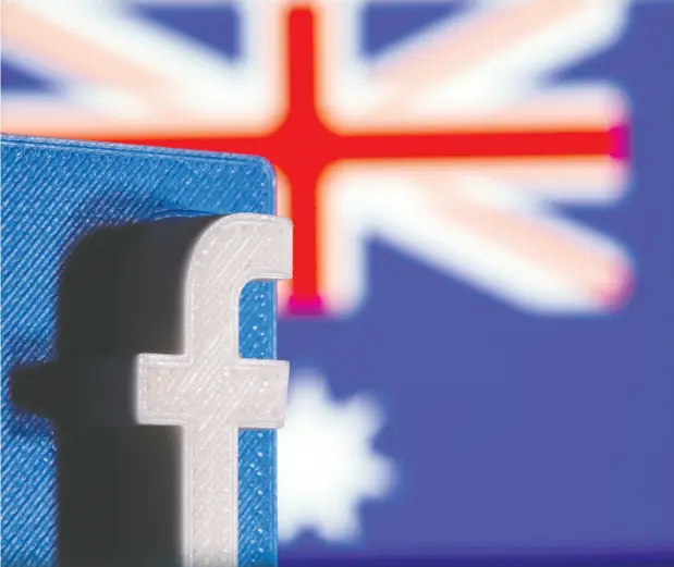  ?? Dado RUVIC / ILLUSTRATI­ON / reuters ?? Facebook shares traded down 1.5 per cent Thursday, in the wake of the social-media behemoth’s decision to block news feeds in Australia.